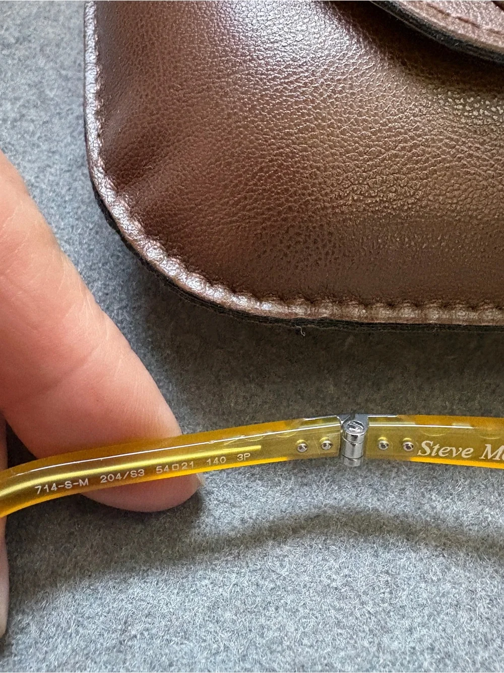 Persol Yellow Frame Sunglasses with Blue Lenses